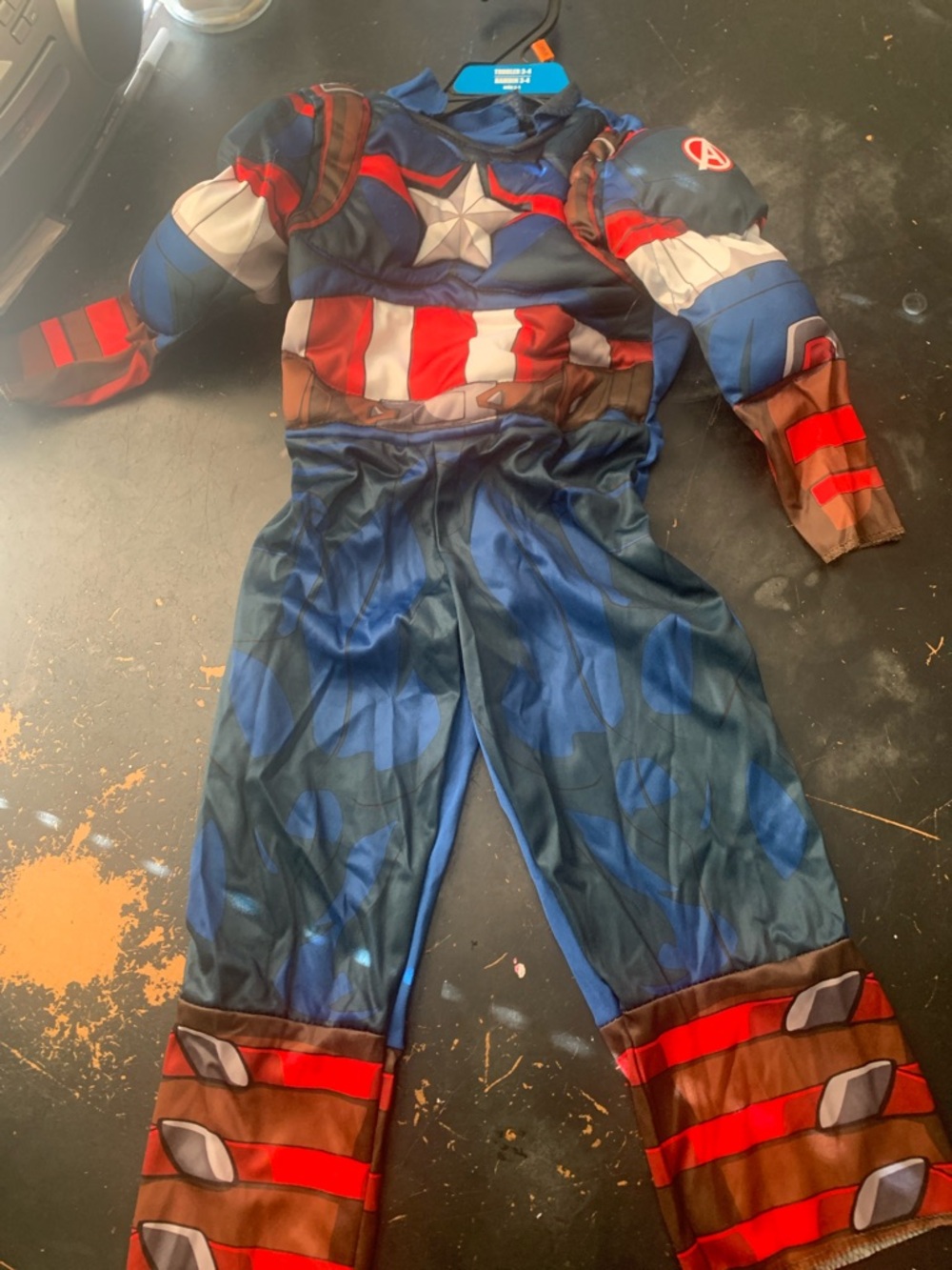 Captain-Inspired Kids Costume - Blue & Red Superhero Suit